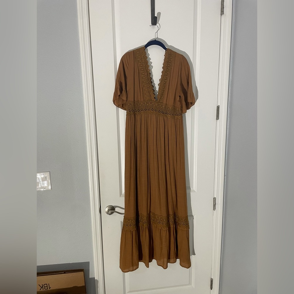 Lace Trim Maxi Dress